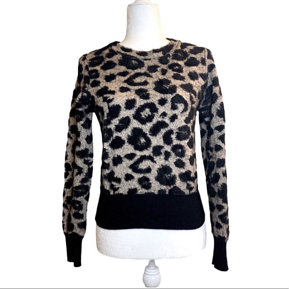 ZARA Knit Supersoft Leopard Print Crewneck Sweater